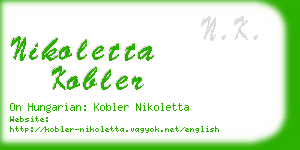nikoletta kobler business card